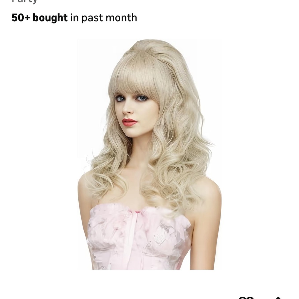 Luxurious Light Blonde Wavy Hair Wig with Bangs